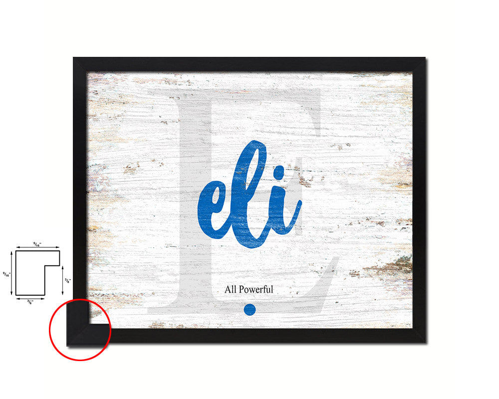 Eli Personalized Bible Name Plate Framed Print Art Kids Baby Room Wall Decor Gifts