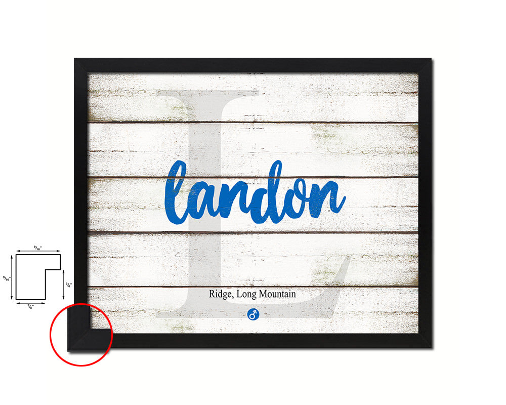 Landon Personalized Bible Name Plate Framed Print Art Kids Baby Room Wall Decor Gifts