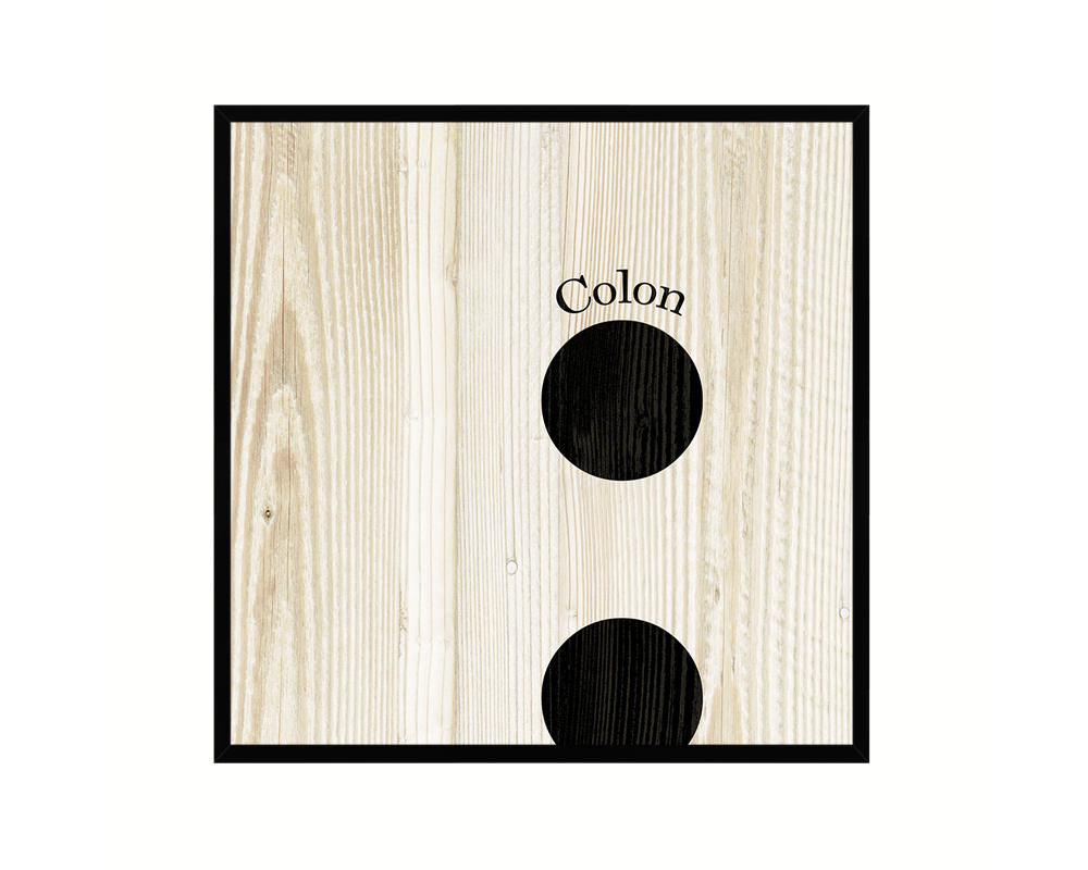 Colon Punctuation Symbol Framed Print Home Decor Wall Art Teacher Gifts