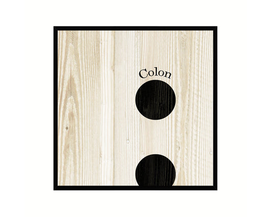 Colon Punctuation Symbol Framed Print Home Decor Wall Art Teacher Gifts
