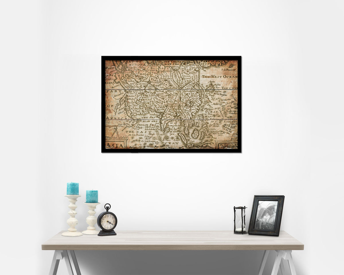 Asia John Speed 1675 Antique Map Framed Print Art Wall Decor Gifts