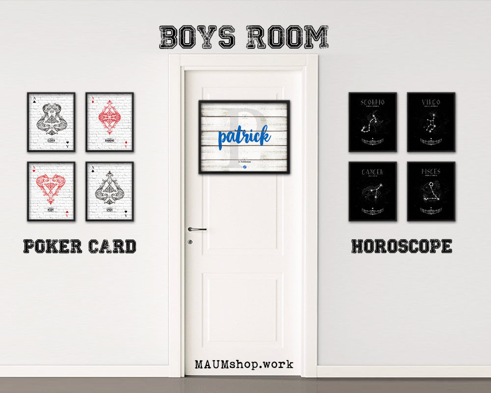 Patrick Personalized Bible Name Plate Framed Print Art Kids Baby Room Wall Decor Gifts