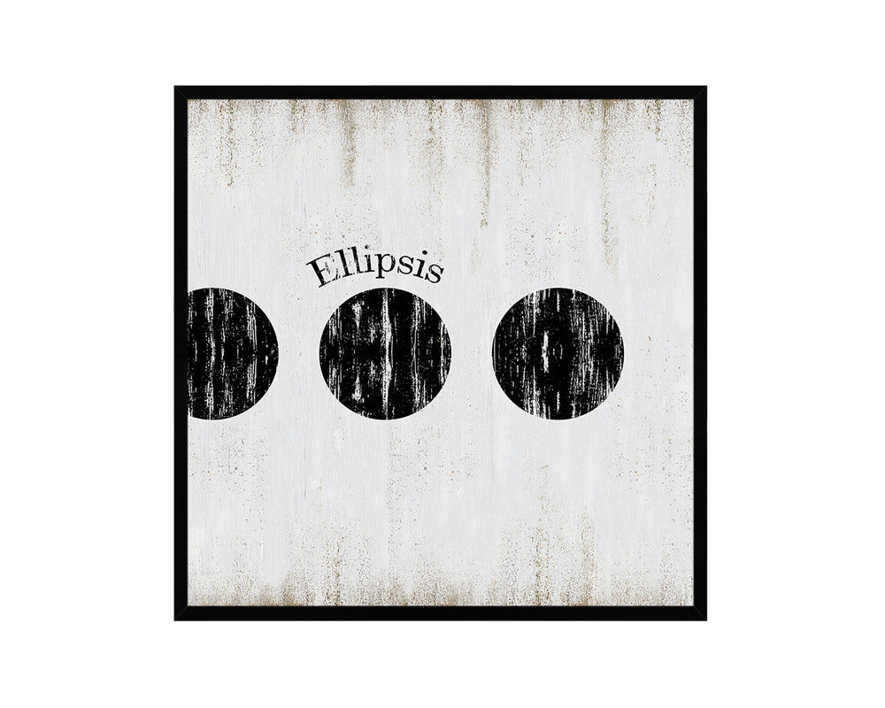 Ellipsis Punctuation Symbol Framed Print Home Decor Wall Art Teacher Gifts
