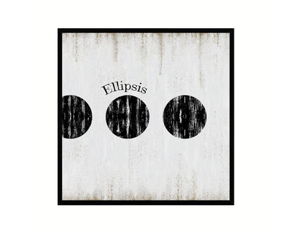 Ellipsis Punctuation Symbol Framed Print Home Decor Wall Art Teacher Gifts