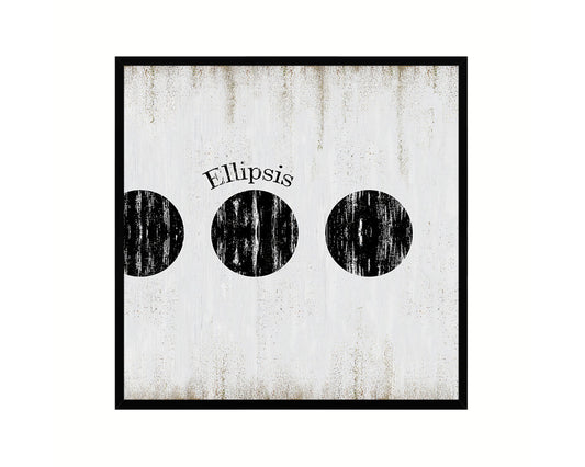Ellipsis Punctuation Symbol Framed Print Home Decor Wall Art Teacher Gifts