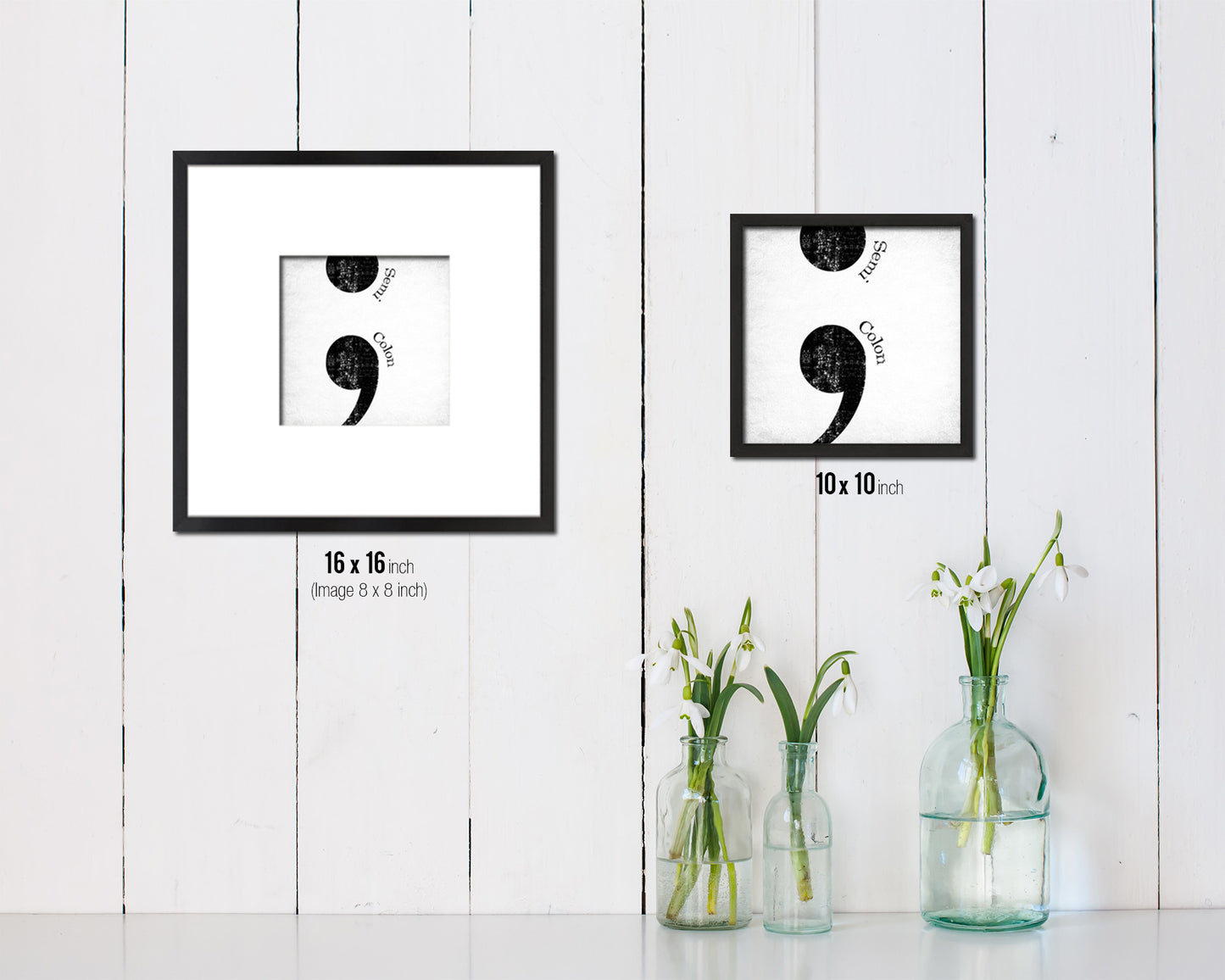 Semicolon Punctuation Symbol Framed Print Home Decor Wall Art Teacher Gifts
