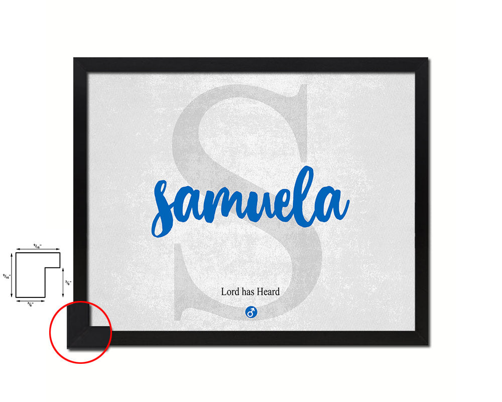 Samuela Personalized Bible Name Plate Framed Print Art Kids Baby Room Wall Decor Gifts