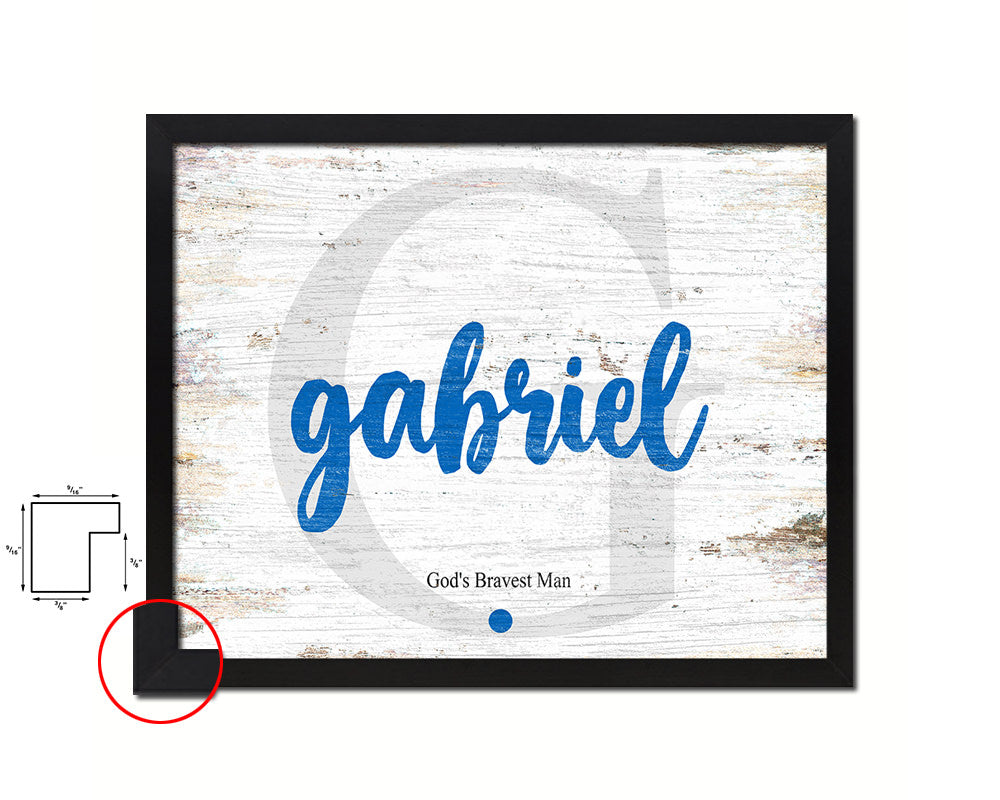 Gabriel Personalized Bible Name Plate Framed Print Art Kids Baby Room Wall Decor Gifts