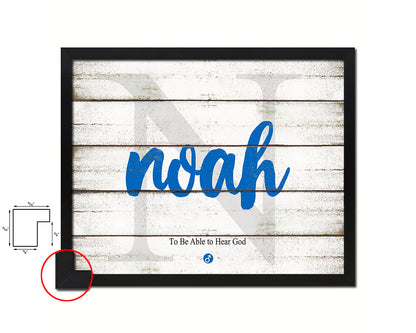 Noah Personalized Bible Name Plate Framed Print Art Kids Baby Room Wall Decor Gifts