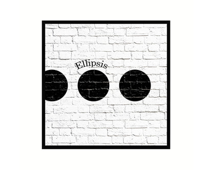 Ellipsis Punctuation Symbol Framed Print Home Decor Wall Art Teacher Gifts