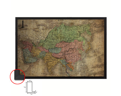 Asia 1875 Vintage Map Framed Print Art Wall Decor Gifts