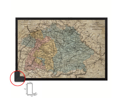 Bavaria Germany Historical Map Framed Print Art Wall Decor Gifts