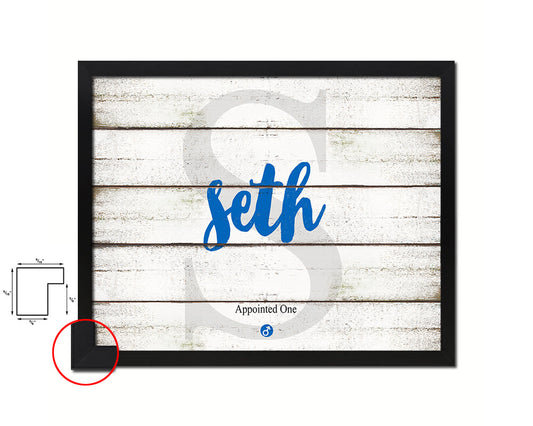 Seth Personalized Bible Name Plate Framed Print Art Kids Baby Room Wall Decor Gifts