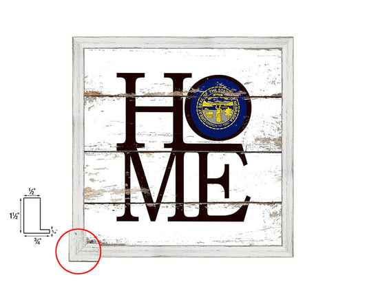 Nebraska State Flag Home Sign Framed Print Decor Wall Art Gifts