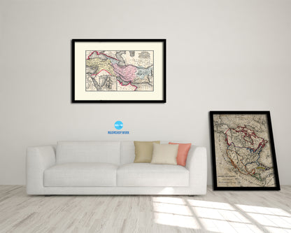 Persia Iraq Iran Afghanistan Old Map Framed Print Art Wall Decor Gifts