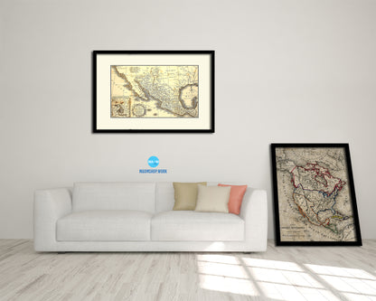 Mexico London 1821 Old Map Framed Print Art Wall Decor Gifts