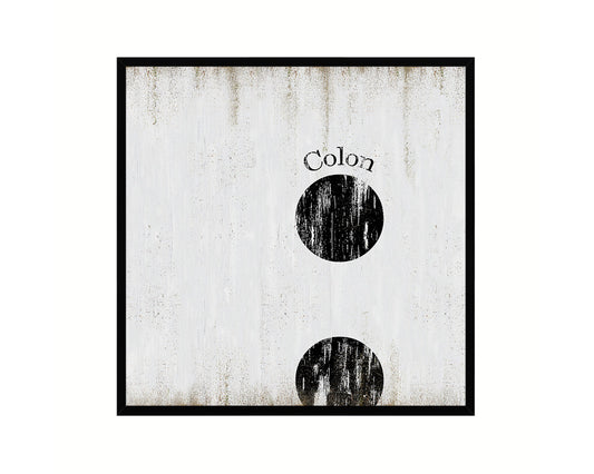 Colon Punctuation Symbol Framed Print Home Decor Wall Art Teacher Gifts