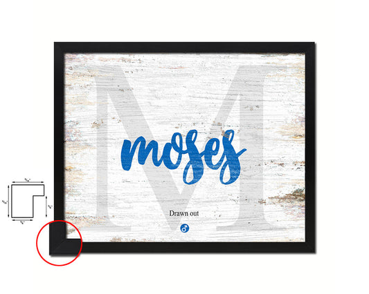 Moses Personalized Bible Name Plate Framed Print Art Kids Baby Room Wall Decor Gifts