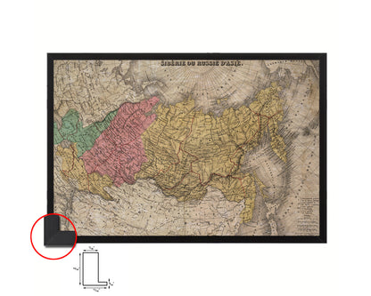 Siberia Russia 1875 Historical Map Framed Print Art Wall Decor Gifts