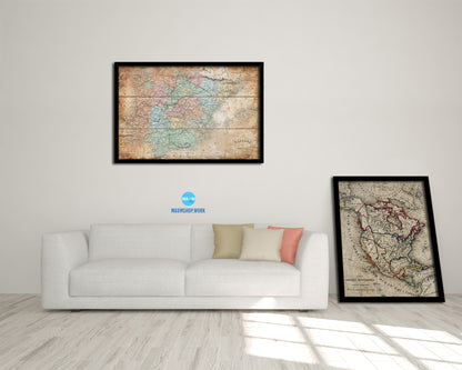 Spain and Portugal 1846 Antique Map Framed Print Art Wall Decor Gifts