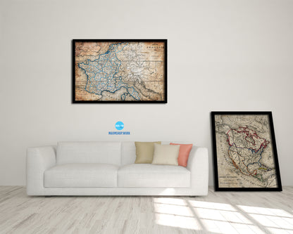 France at the time of the Revolution 1846 Antique Map Framed Print Art Wall Decor Gifts