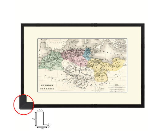 Barbary Coast of North Africa Old Map Framed Print Art Wall Decor Gifts