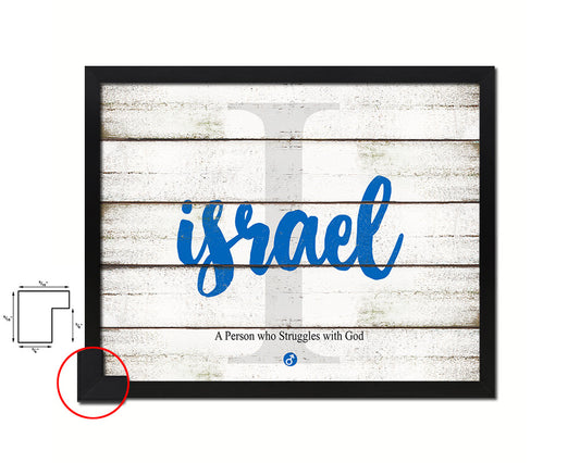 Israel Personalized Bible Name Plate Framed Print Art Kids Baby Room Wall Decor Gifts