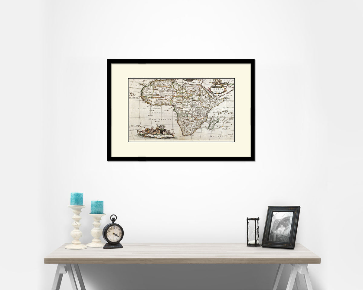 Africa Willem Blaeu Amsterdam 1635 Old Map Framed Print Art Wall Decor Gifts