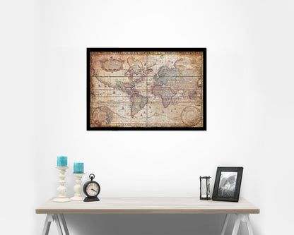 World Nicolaes Visscher in Amsterdam 1652 Antique Map Framed Print Art Wall Decor Gifts