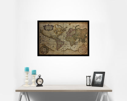 World Antique Map Framed Print Art Wall Decor Gifts