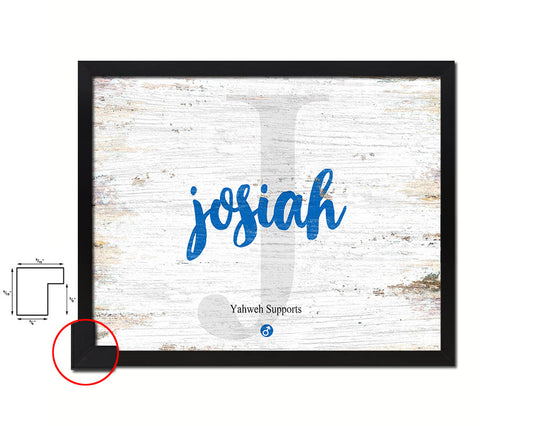 Josiah Personalized Bible Name Plate Framed Print Art Kids Baby Room Wall Decor Gifts