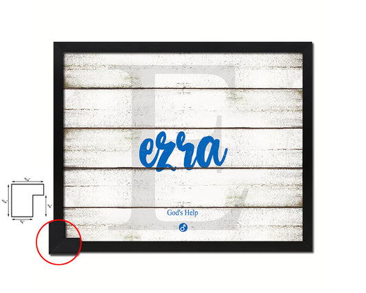 Ezra Personalized Bible Name Plate Framed Print Art Kids Baby Room Wall Decor Gifts