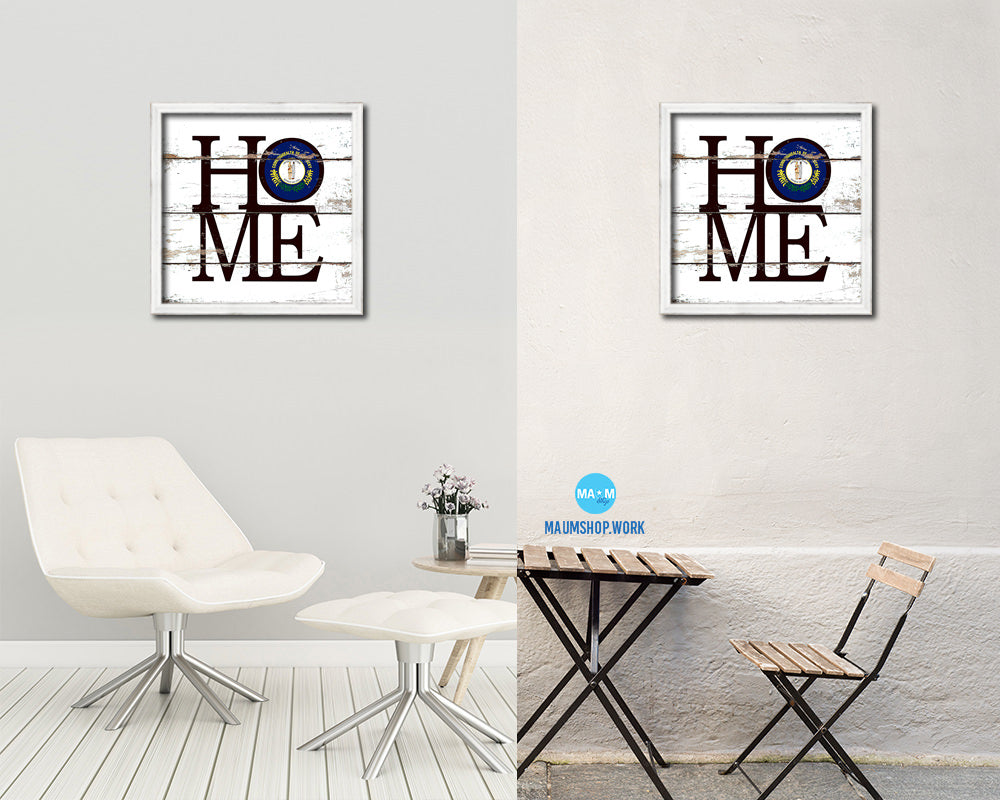 Kentucky State Flag Home Sign Framed Print Decor Wall Art Gifts