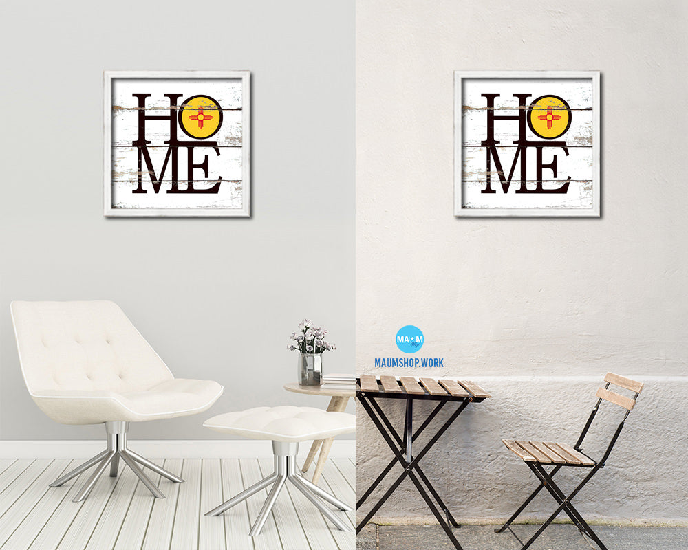 New Mexico State Flag Home Sign Framed Print Decor Wall Art Gifts