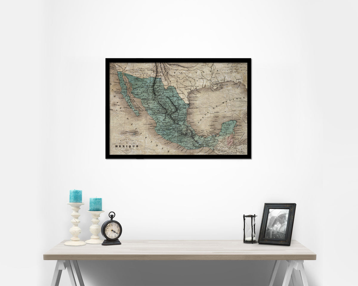 Mexico Historical Map Framed Print Art Wall Decor Gifts