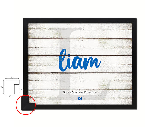 Liam Personalized Bible Name Plate Framed Print Art Kids Baby Room Wall Decor Gifts