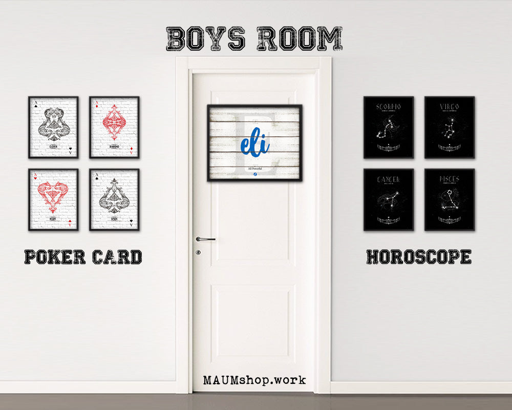 Eli Personalized Bible Name Plate Framed Print Art Kids Baby Room Wall Decor Gifts