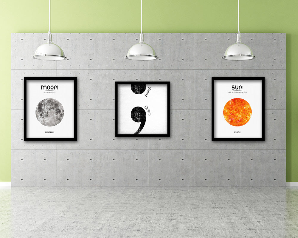 Semicolon Punctuation Symbol Framed Print Home Decor Wall Art Teacher Gifts