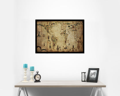 Spanish Portuguese Colonial Empire Antonio Sanches Historical Map Framed Print Art Wall Decor Gifts