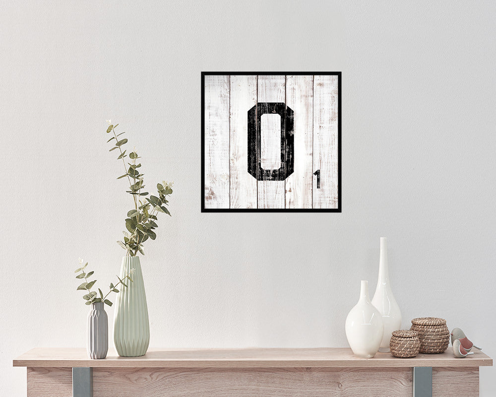 Letter O Custom Scrabble Sign Framed Prints Wall Art Decor Gifts, White Wash Wood