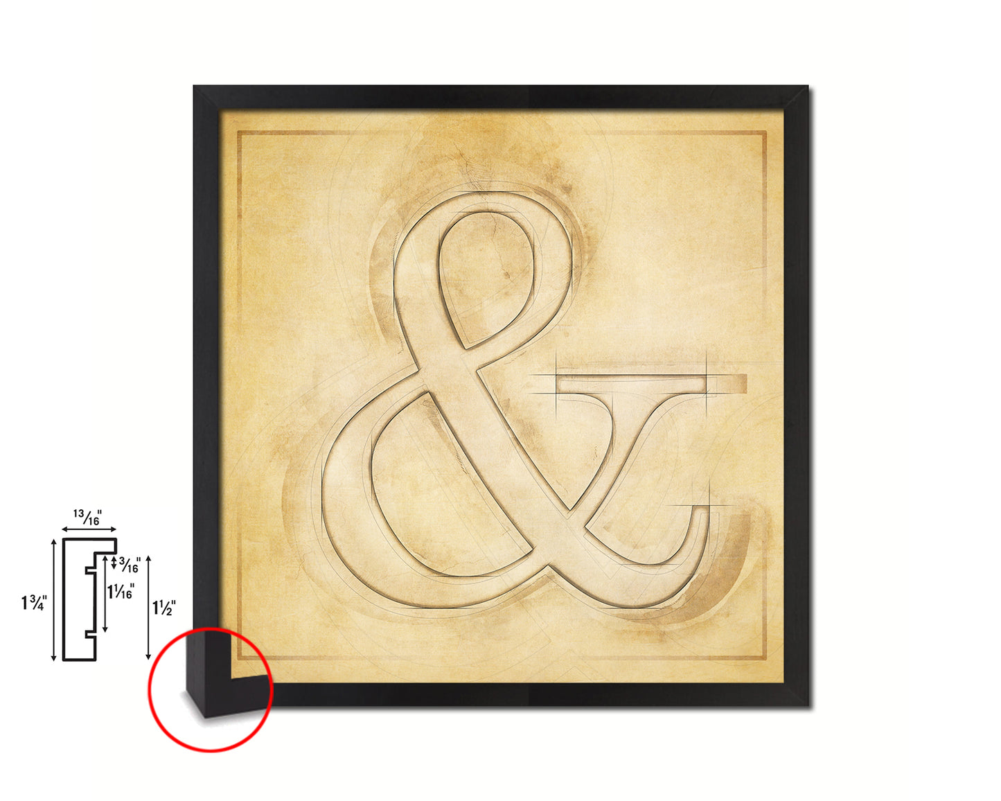 Ampersand Punctuation Symbol Framed Print Home Decor Wall Art Teacher Gifts