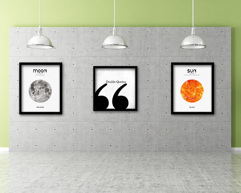Double Quotes Punctuation Symbol Framed Print Home Decor Wall Art Teacher Gifts