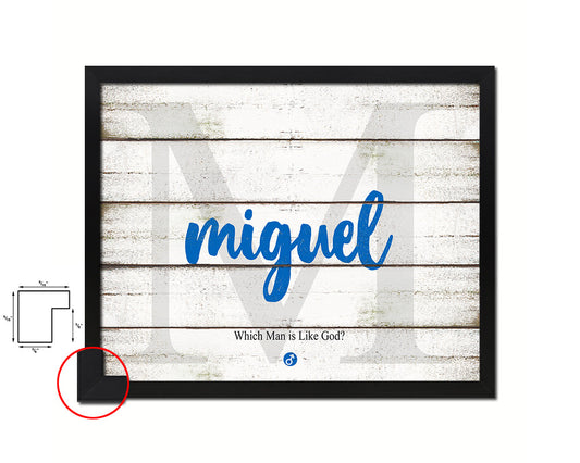 Miguel Personalized Bible Name Plate Framed Print Art Kids Baby Room Wall Decor Gifts