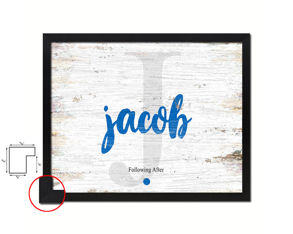 Jacob Personalized Bible Name Plate Framed Print Art Kids Baby Room Wall Decor Gifts