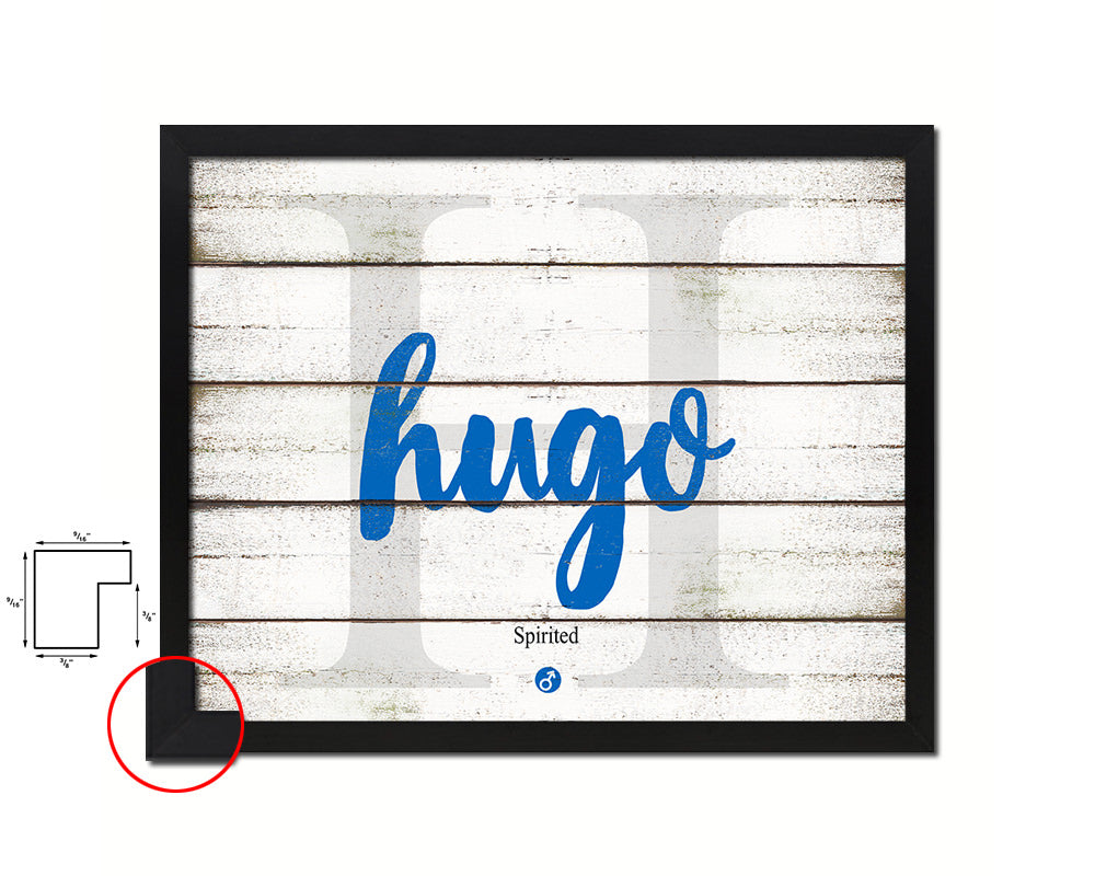 Hugo Personalized Bible Name Plate Framed Print Art Kids Baby Room Wall Decor Gifts