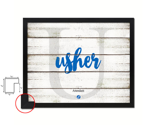 Usher Personalized Bible Name Plate Framed Print Art Kids Baby Room Wall Decor Gifts