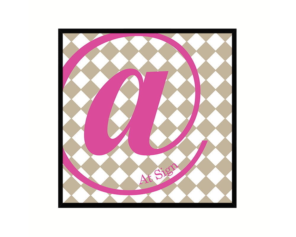 At Sign Punctuation Symbol Framed Print Home Decor Wall Art Teacher Gifts