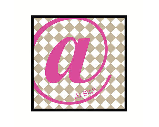 At Sign Punctuation Symbol Framed Print Home Decor Wall Art Teacher Gifts