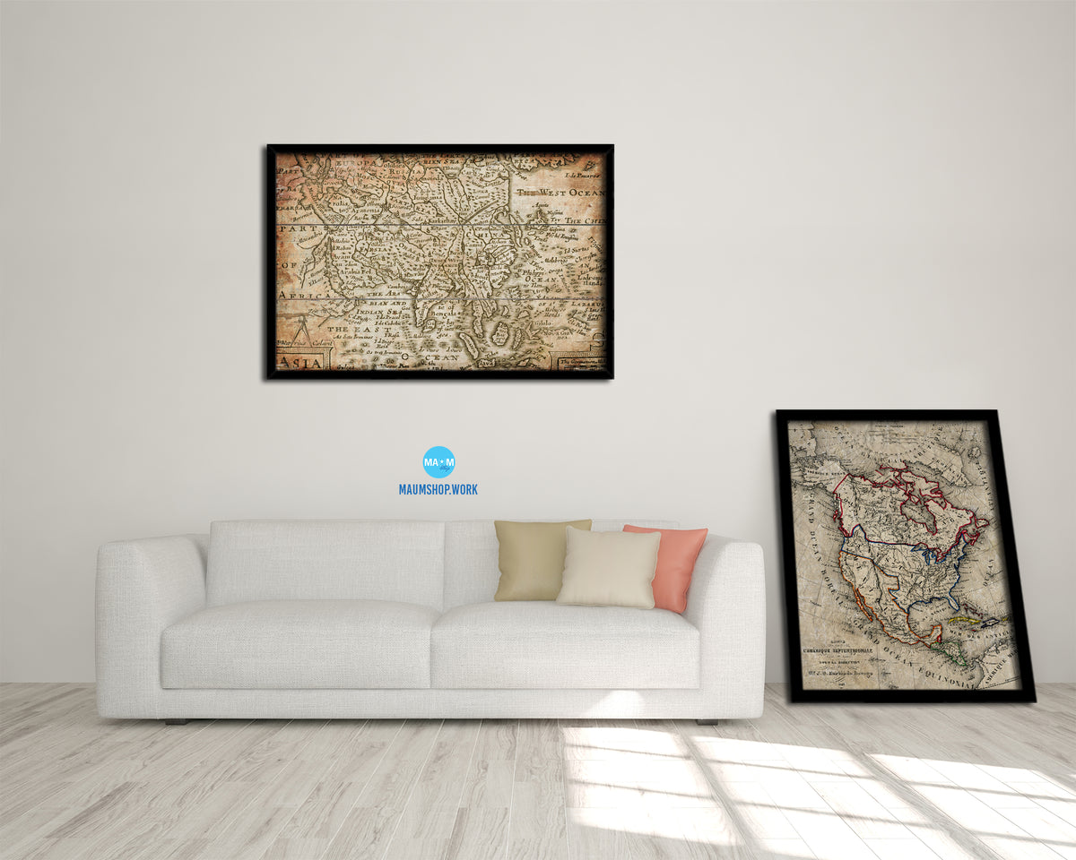 Asia John Speed 1675 Antique Map Framed Print Art Wall Decor Gifts