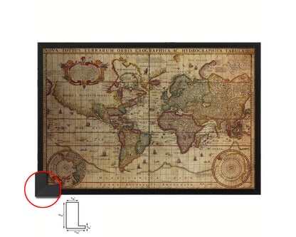 World Nicolaes Visscher in Amsterdam 1652 Vintage Map Framed Print Art Wall Decor Gifts